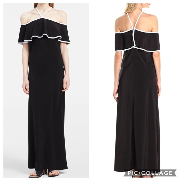 Calvin Klein Dresses & Skirts - Calvin Klein Off Shoulder Ruffle Maxi Dress Black